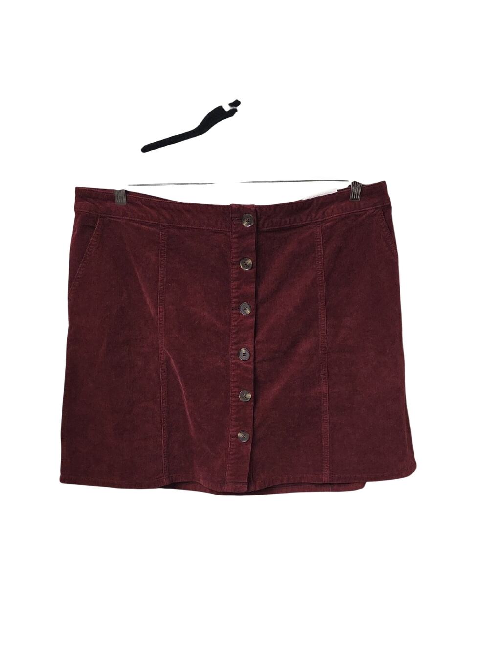 Maurices Corduroy Button-Front Mini Skirt in Burgundy Womens Plus Size 20W NWT